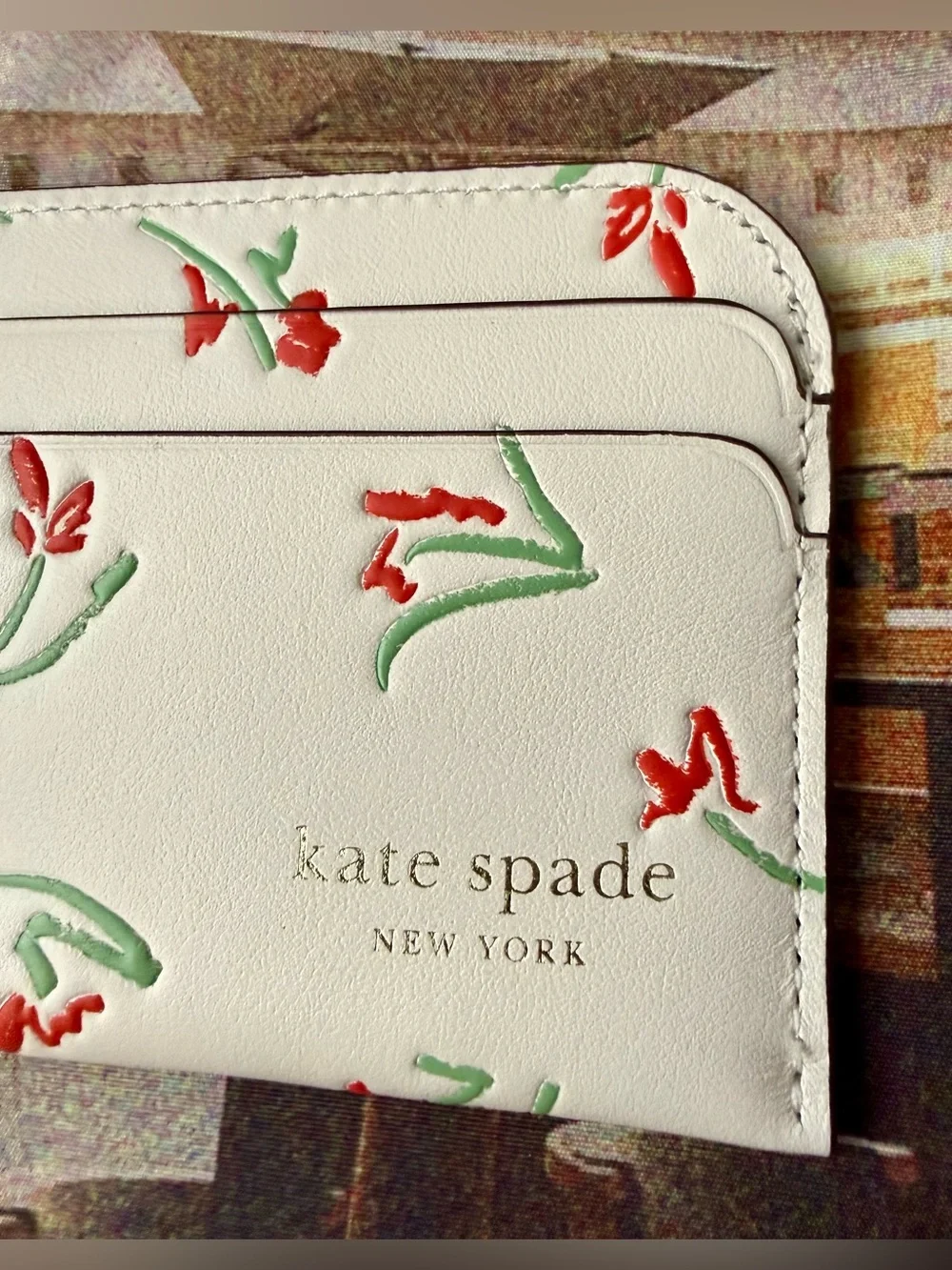 Kate Spade Devin Vibrant Buds Card Holder